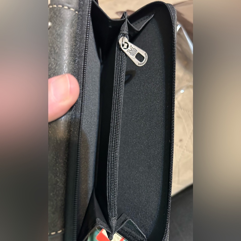 Montana West Gray and Turquoise Studded Wallet - Picture 4 of 7